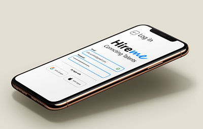 Hireme App Mockup branding graphic design logo