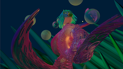 Swim in a Sea of Ache 3d illustration