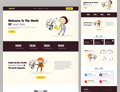 Jazz Coin HTML & Tailwind CSS Web Template bootstrap bootstrap website cryptocurrency design html html website jazz coin landing page meme crypto meme template memecoin memecoins meme token tailwindcss ui uiux web design web template website design website template