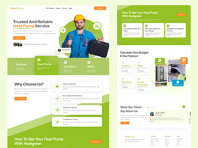 Heat Pump - Service Website Design Landing Page heatpump landing page service ui website