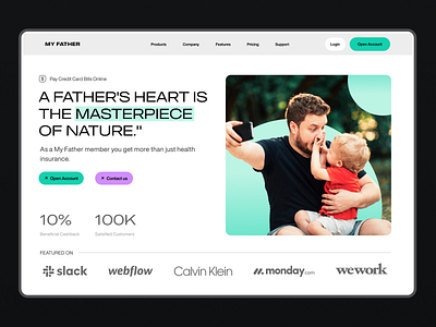 My Father Website app arfzulfikar bank care design father graphic design health insurance light typography ui ux vector