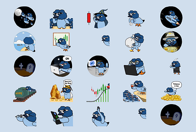 Crappy Bird Telegram Stickers Pack aftereffect animation animated sticker character animation crypto gif animation