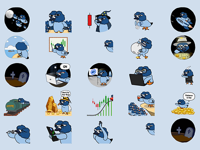 Crappy Bird Telegram Stickers Pack aftereffect animation animated sticker character animation crypto gif animation