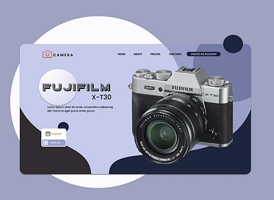 Camera Website Landing Page graphic design illustration landing page logo product design ui