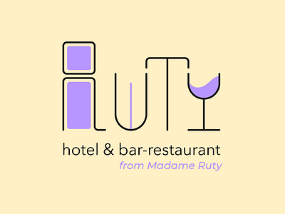 Logo for a hotel, restaurant bar abstract bar bed emblem font fork graphic design hotel hotel restaurant logo minimal rest restaurant table tourism wineglass