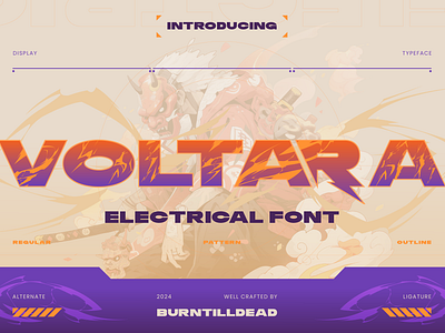 VOLTARA decorative font electrical electrical font font font style typeface typeface design unique font volt volt theme