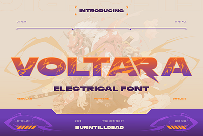 VOLTARA decorative font electrical electrical font font font style typeface typeface design unique font volt volt theme