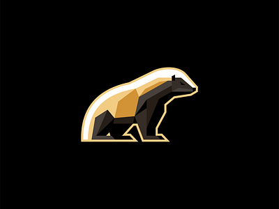Geometric Honey Badger Logo animal branding design emblem fearless geometric honey badger icon identity illustration logo mark sports symbol vector wildlife