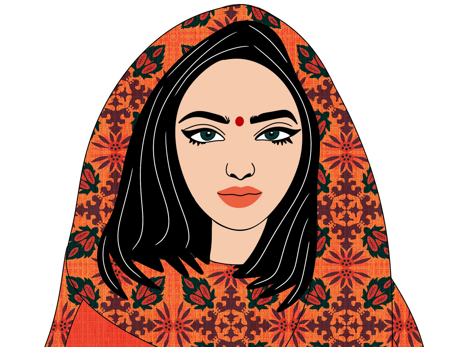 Indian people illustrations (Women) by Ayman Zahid (BA HONS Graphic ...