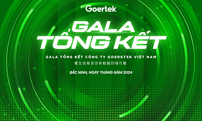 Goertek Celebration Night KV backdrop futuristic gala gala dinner graphic design green kv modern typography yep