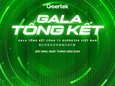 Goertek Celebration Night KV backdrop futuristic gala gala dinner graphic design green kv modern typography yep