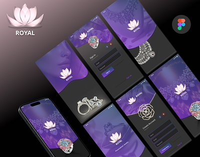 Royal Jewelry App UI Design Template application branding fashion figma jewelry template ui