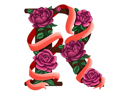 R concept art digital art digital illustration drawing flat vector flower bouquet flower illustration illustration illustration challenge roses illustration vector