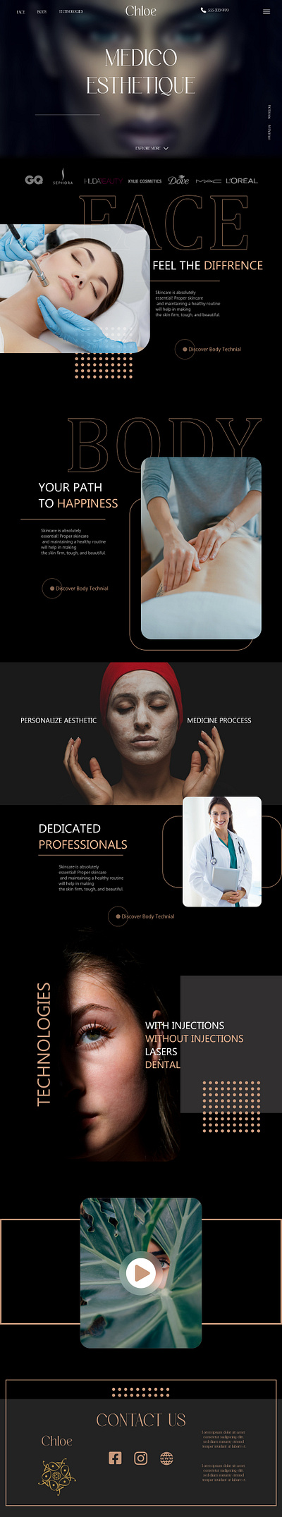 web design_facial services app cosmetics design facial facial services graphic design products ui ux