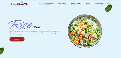 Responsive HIEUBOWL landing page using HTML ,CSS and Bootstrap graphic design ui