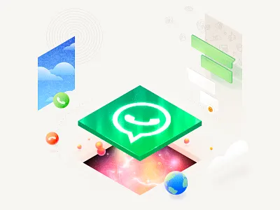 WhatsApp integration visual call chat clay crm globe groupchat madewithsketch messaging prm sketch vector video call whatsapp