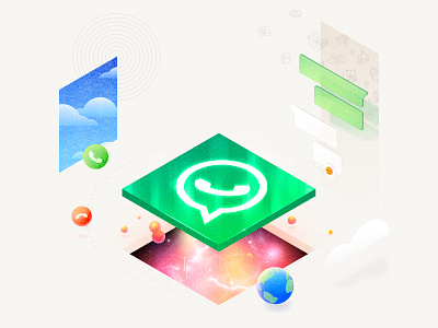 WhatsApp integration visual call chat clay crm globe groupchat madewithsketch messaging prm sketch vector video call whatsapp