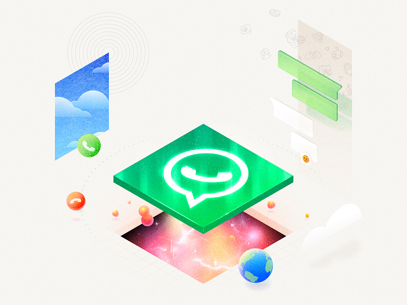 WhatsApp integration visual call chat clay crm globe groupchat madewithsketch messaging prm sketch vector video call whatsapp