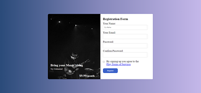 registration form ui