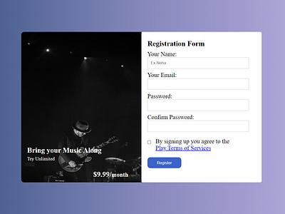 registration form ui