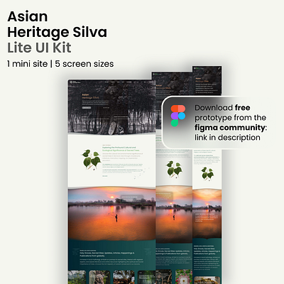 Asian Heritage Silva Lite UI Kit asianheritagesilva environmentalstorytelling figma landingpage natureinspireddesign ngo sustainabledesign ui uikit webkit