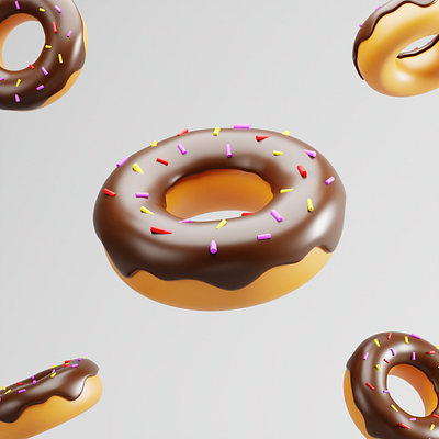 Donuts 3d 3dicon b3d blender design donut donuts graphic design icon illustration minimal render