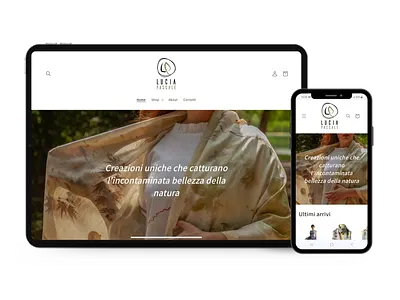 Ecommerce Website for slowfashion eco-designer: Lucia Pascale ecommerce shopify slowfashion web design