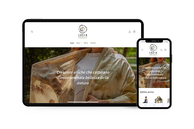 Ecommerce Website for slowfashion eco-designer: Lucia Pascale ecommerce shopify slowfashion web design