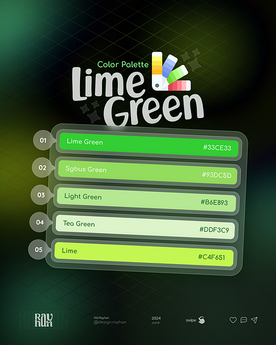 🎨Lime Green Color Palette advertising branding color color palette creative design green lime freen minimal new palette unique