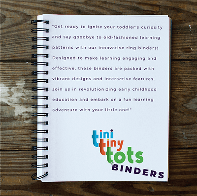 Tini tiny tots binder logo binder blue books children customized different font logo green kid logo kids logo multicolor orange purple small text logo tini tniy typeface unique variations