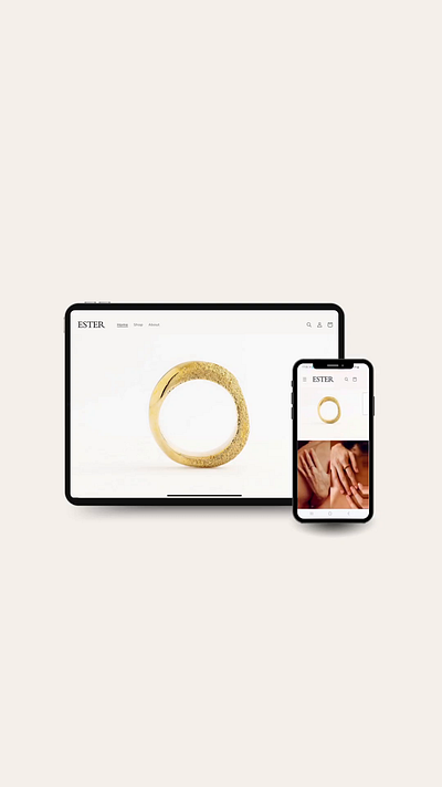 Ecommerce Website for Jewelry Designer Ester ecommerce shopify slowfashion web design