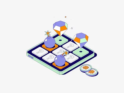 Waffle Pay - Isometric Game Animation 3d animation branding game design games header hero isometric line art motion graphics waffle