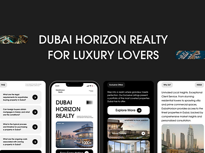 Dubai Horizon Realty landing aesthetics design landing ui ux web design