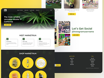 Cannabis Landing Page Design advertising landing page ui user interface web design