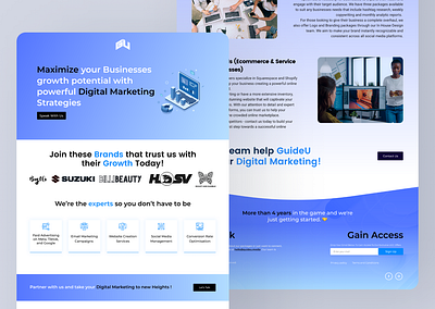 Marketing Agency Landing Page Design advertising landing page ui user experience user interface ux