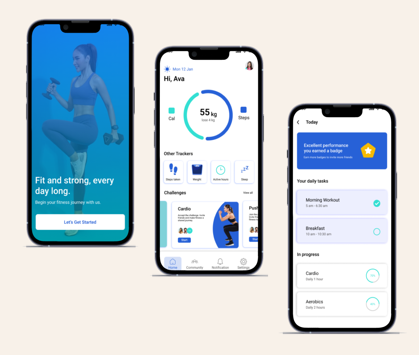 Fitness Tracking App ui