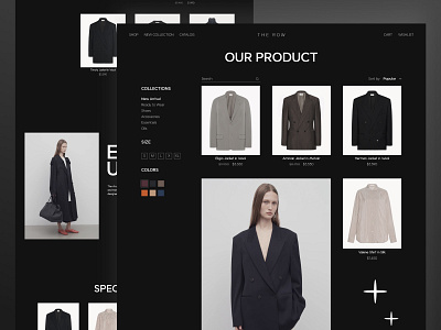 The Row - Fashion Shop Ecommerce Website - Product Archive Page case study clean clothing ecommerce fashion luxury minimalist modern online shop product archive product list product list page shopify ui ux web design website website design website designer website layout