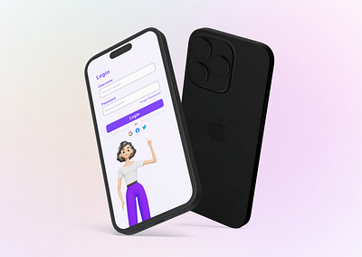 Login page for Mobile 3d avatars login page login ui login ui for mobiles sign in page sign in ui ui design for login uiux