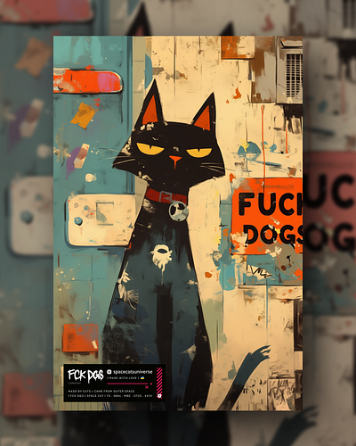 FCK DGS 0004 ai branding cat daliy design illustration poster print