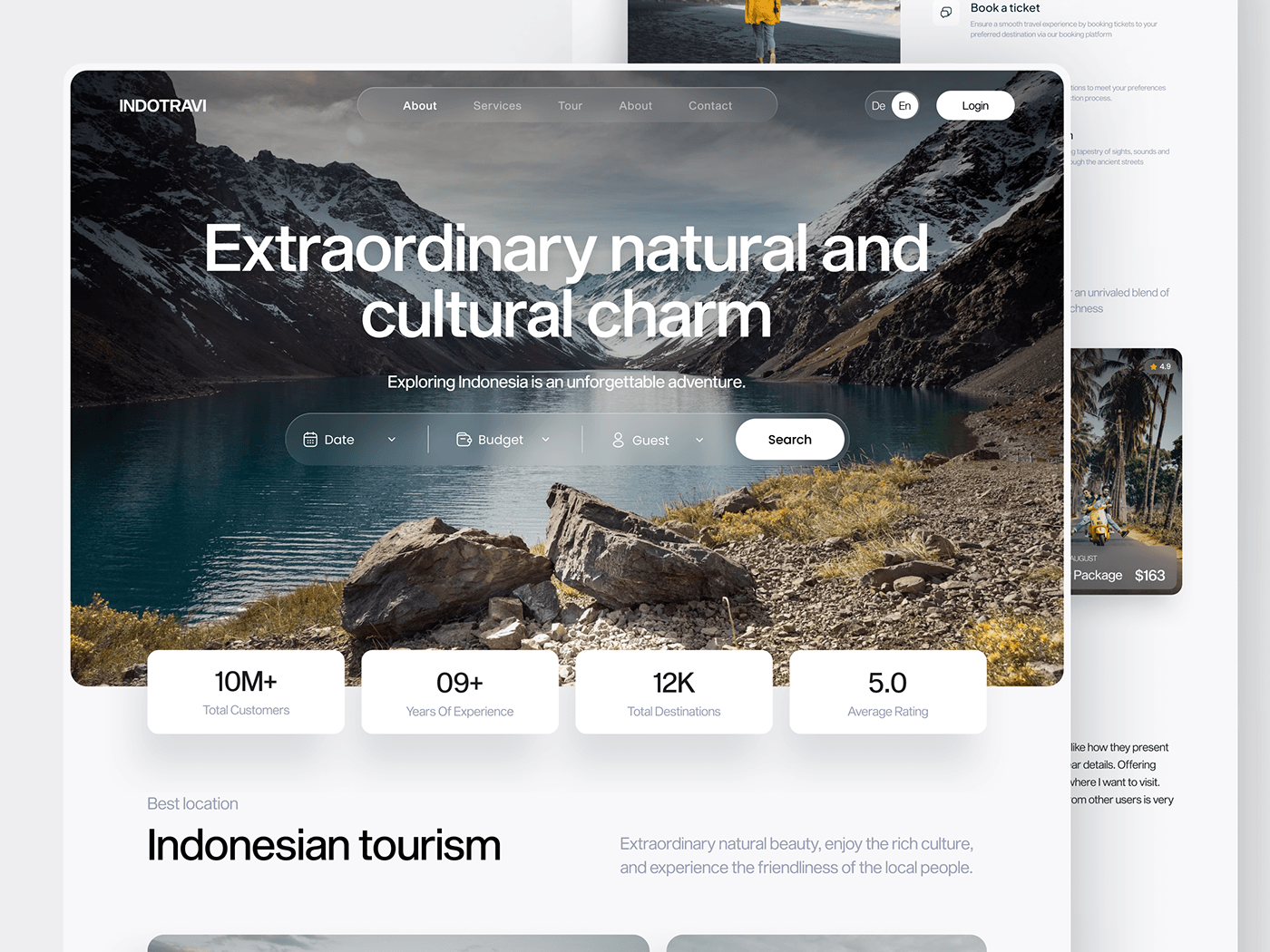 Travel Landing Page Design branding design ebook design graphic design illustration landing page design logo motion graphics product design ui ux visual design