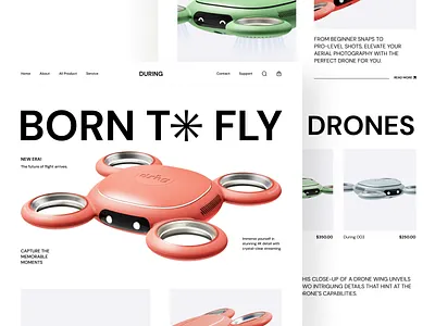 Drone Branding / Landing Page Concept Design 2021 trend branding clean concept creative dribbble best shot drone drone web design ecommerce flat landing page minimal online product landingpage trending design typography ui ux web website