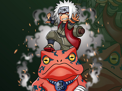 Jiraiya Cute Cartoon anime art cartoon character chibi color comic cute design fanart graphic design illustration jiraiya logo manga mascot merch naruto tsunade