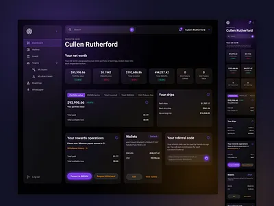 Dark Neon Dashboard Design for Crypto Trading dark dashboard ui glassmorphism interface design neon responsive design ui ui design ui ux user interface ux design visual design