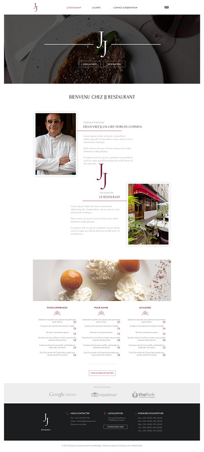 Restaurant Website graphic design ui
