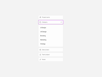 Animations 💥 animation black clean component design dropdown figma gray input menu minimal ui uiux ux video white