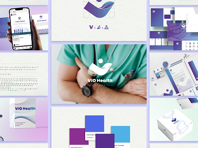 Full Branding Design for Vio Health brand branding design digital digital art graphic design health healthcare healthcare brand identity branding lettermark logo logo logo design medical minimal modern powerpoint presentation social media template wordmark logo