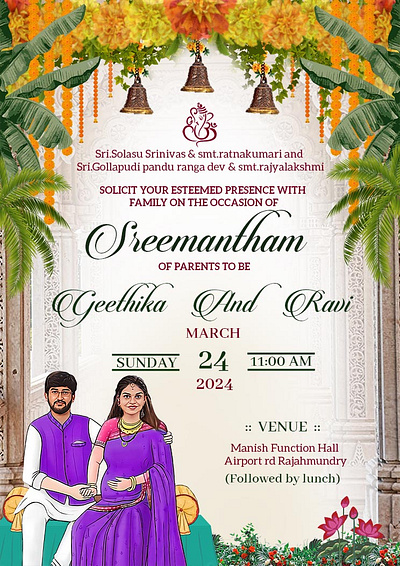 About Sreemantham app to make invitaion card baby shower branding craftyart design graphicdesign illustration invitation logo seemantham sreemantham ui wedding