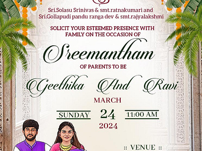 About Sreemantham app to make invitaion card baby shower branding craftyart design graphicdesign illustration invitation logo seemantham sreemantham ui wedding