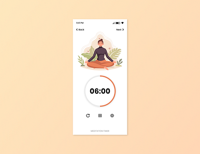 Mindful Meditation Timer 100dayschallenge app app design branding clean dailyui design graphic design illustration meditation minimal timer ui ux yoga