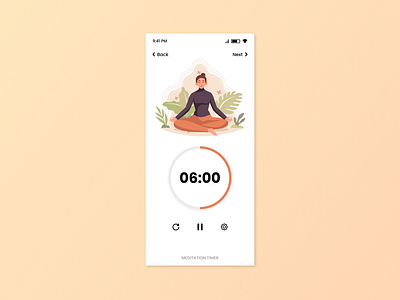 Mindful Meditation Timer 100dayschallenge app app design branding clean dailyui design graphic design illustration meditation minimal timer ui ux yoga